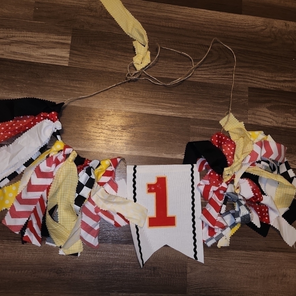 1st Birthday High Chair Banner Unisex